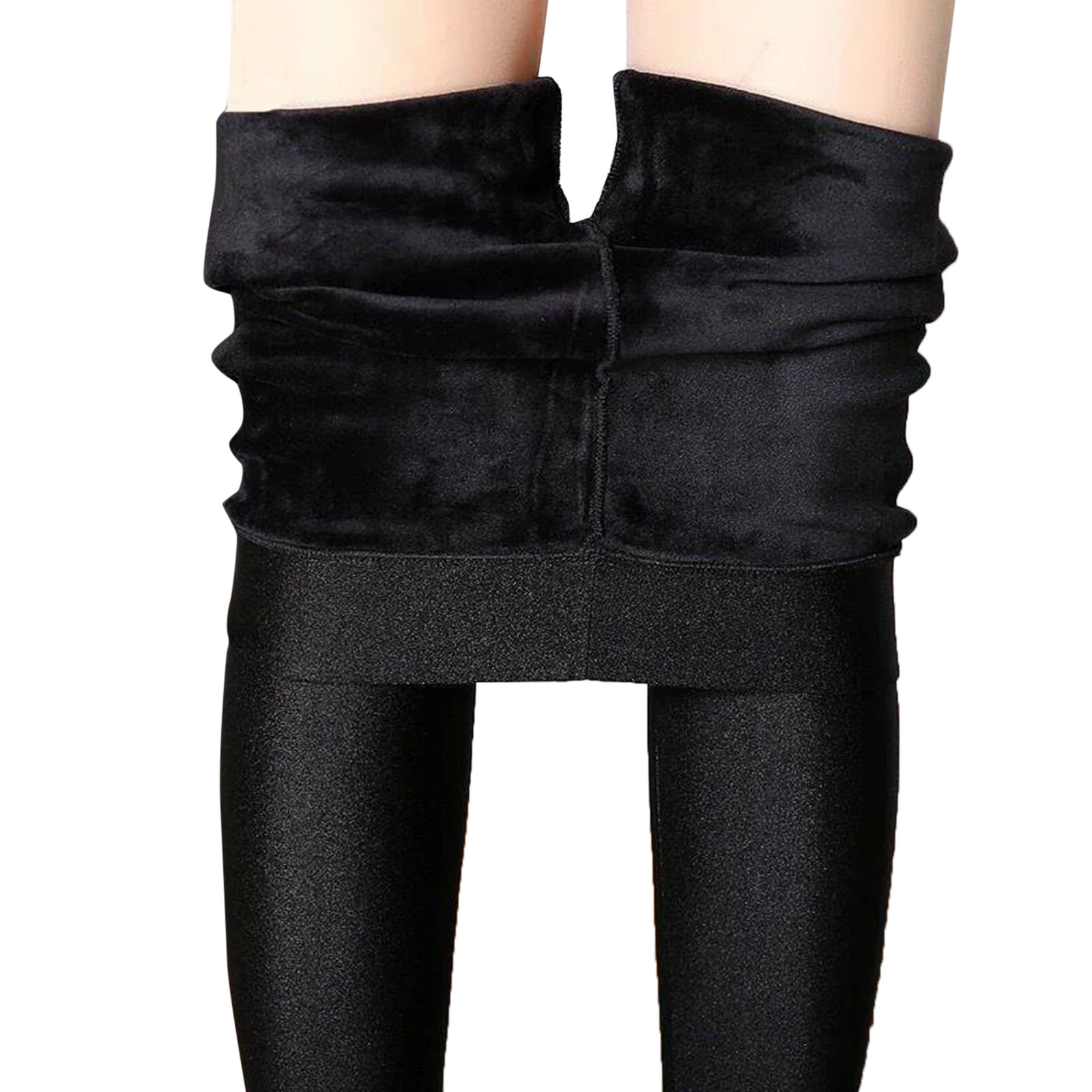 thumbnail image 2 of Leggings de imitación de cuero de cintura alta para mujer: pantalones elásticos de cuero sintético, diseño informal liso, cintura elástica, aptos para deporte y uso diario, 2 of 8